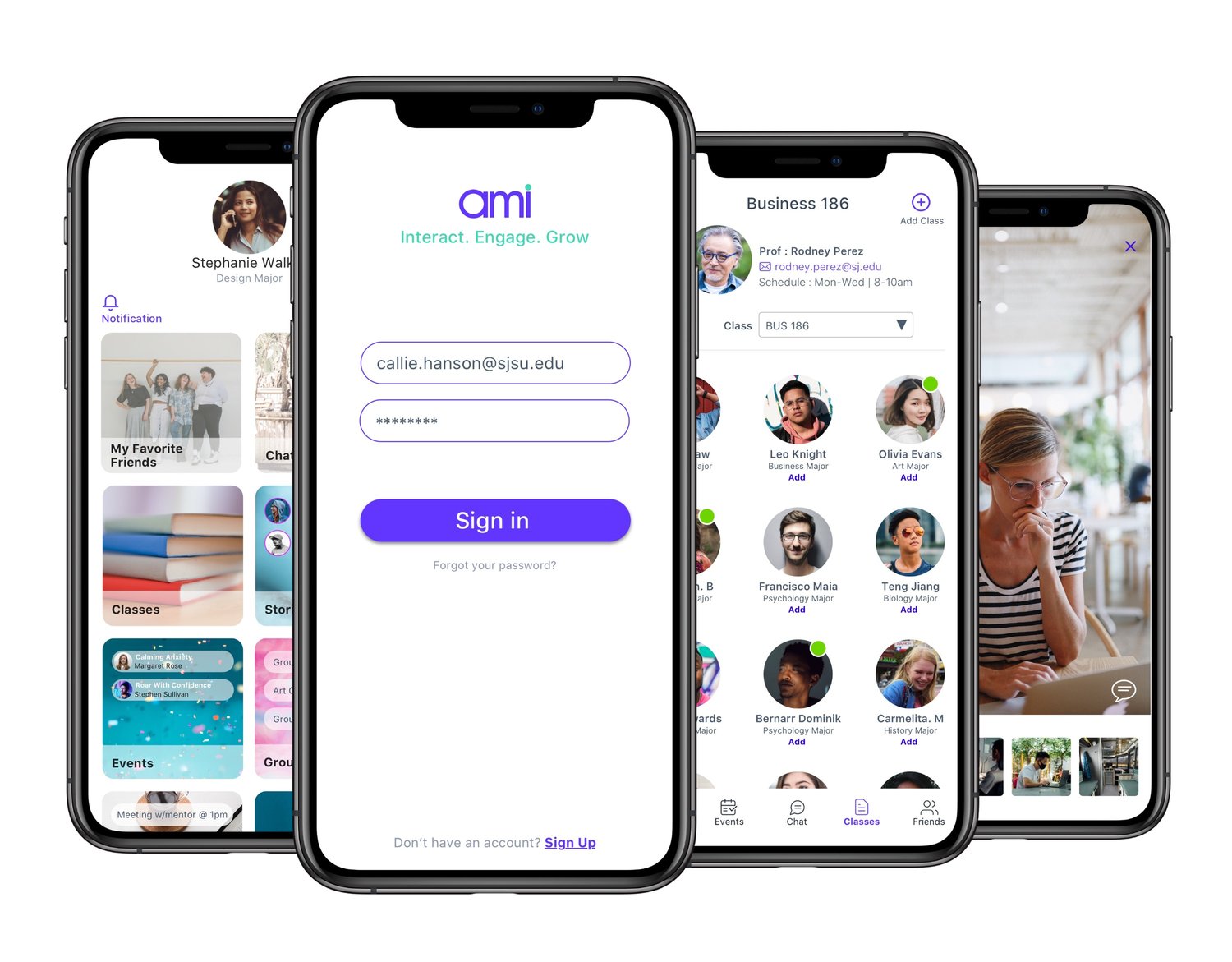 Ami - Interactive Mobile App for College Students