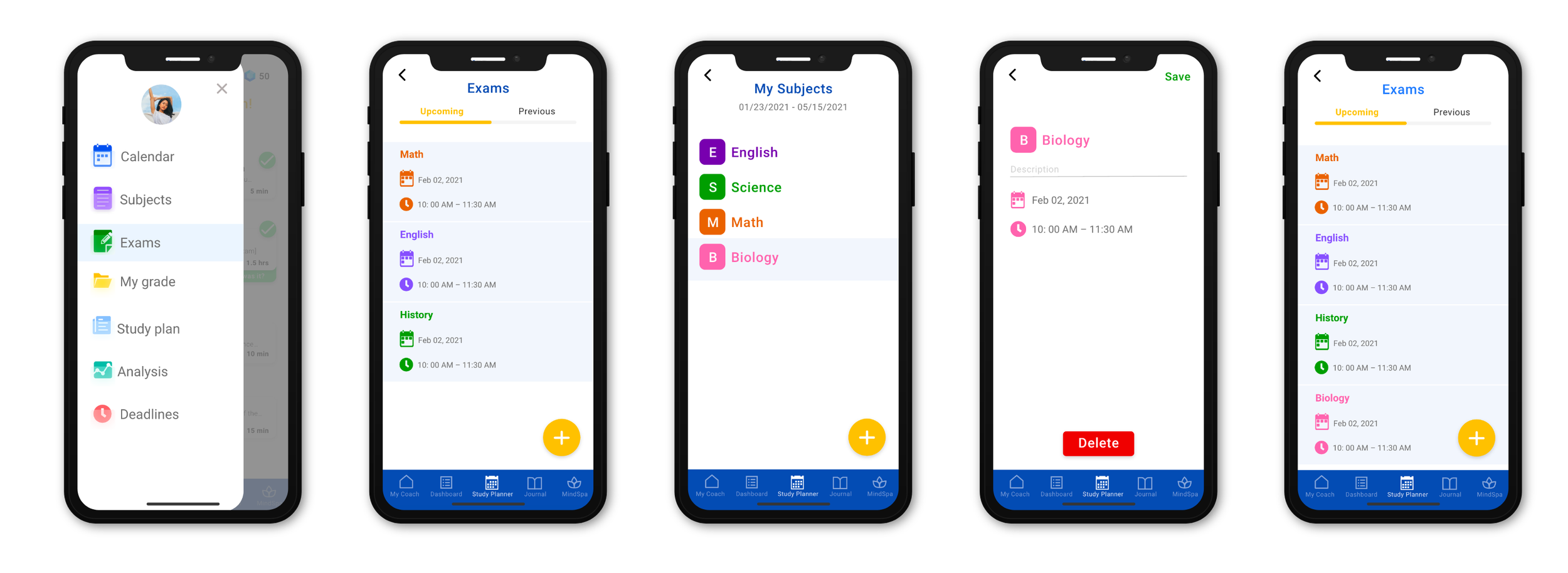 Add Exam Screen